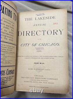 Antique Vintage 1901 Chicago City Directory Phone Book Advertising Genealogy