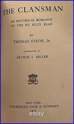 Antique Vintage 1905 The Clansman Thomas Dixon Jr KKK Klu Klux Klan 1st Editon