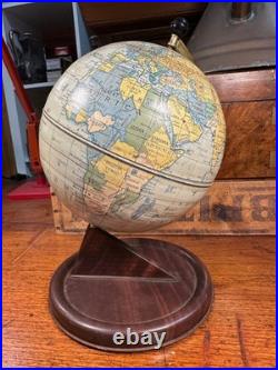 Antique Vintage 1930's-50's English Chad Valley Metal Tin Educational Globe
