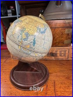 Antique Vintage 1930's-50's English Chad Valley Metal Tin Educational Globe