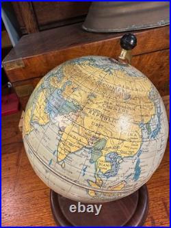 Antique Vintage 1930's-50's English Chad Valley Metal Tin Educational Globe