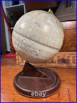 Antique Vintage 1930's-50's English Chad Valley Metal Tin Educational Globe