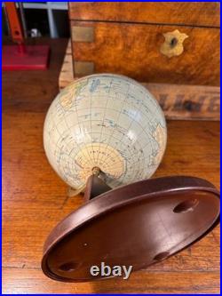 Antique Vintage 1930's-50's English Chad Valley Metal Tin Educational Globe