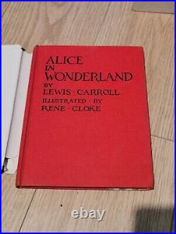 Antique Vintage 1940's Alice In Wonderland Lewis Carroll Hardback Book (c)