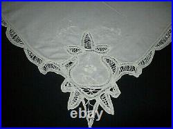 Antique Vintage Beautiful Tablecloth Cutwork Lace + 6 Matching Napkins 33