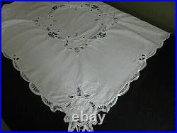 Antique Vintage Beautiful Tablecloth Cutwork Lace + 6 Matching Napkins 33