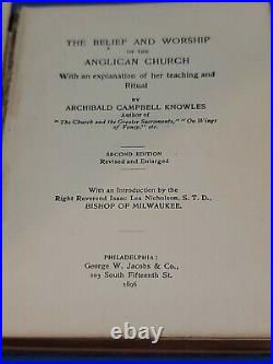 Antique Vintage Book Archibald Campbell Knowles The Belief And Worship Of The