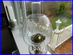 Antique Vintage Brass English Make Oil Lamp & Chimney