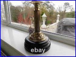 Antique Vintage Brass English Make Oil Lamp & Chimney