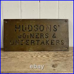 Antique/Vintage Brass Office Plaque/Sign/Double Sided