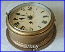 Antique Vintage Brass Ships Clock English- Restoration Project