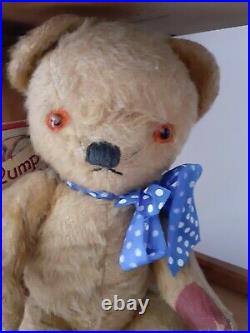 Antique Vintage Chad Valley English Jointed Teddy Bear Mohair Fur 15 Sammy