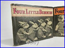 Antique Vintage Children's Books, Four Little Kittens Bunnies And puppies 1930s