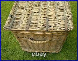 Antique Vintage Coutry House English Wicker Laundry Storage Basket 54cm by 82cm
