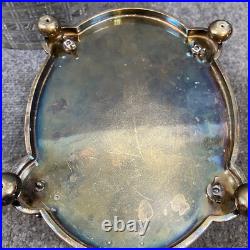 Antique Vintage Crystal Cut Glass Silver Plated Biscuit Box English Seahorse