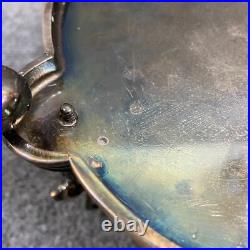 Antique Vintage Crystal Cut Glass Silver Plated Biscuit Box English Seahorse