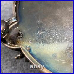 Antique Vintage Crystal Cut Glass Silver Plated Biscuit Box English Seahorse