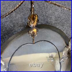 Antique Vintage Crystal Cut Glass Silver Plated Biscuit Box English Seahorse