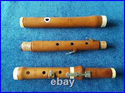 Antique Vintage Early English Wooden Boxwood 4 Key Flute By Potter In D
