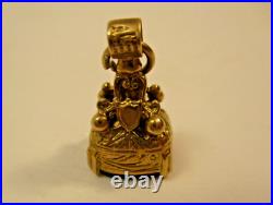 Antique Vintage English 9K Yellow Gold 375 Bloodstone Signet Blank Seal Ornate