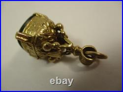 Antique Vintage English 9K Yellow Gold 375 Bloodstone Signet Blank Seal Ornate