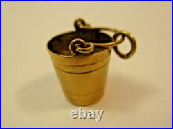 Antique Vintage English 9K Yellow Gold 375 Charm Champagne Ice Bucket