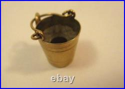 Antique Vintage English 9K Yellow Gold 375 Charm Champagne Ice Bucket