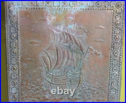 Antique Vintage English Brass Coal Box Hod Firewood Storage Victorian Embossed