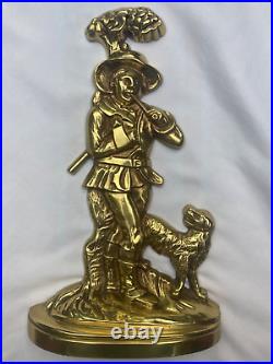 Antique/Vintage English Brass Doorstop The Woodsman