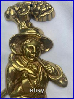 Antique/Vintage English Brass Doorstop The Woodsman