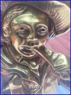 Antique/Vintage English Brass Doorstop The Woodsman