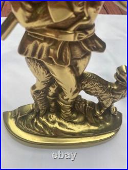 Antique/Vintage English Brass Doorstop The Woodsman