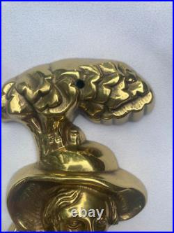 Antique/Vintage English Brass Doorstop The Woodsman