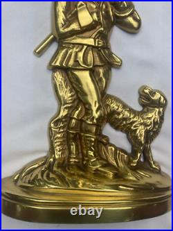 Antique/Vintage English Brass Doorstop The Woodsman