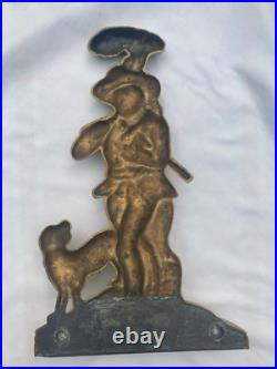 Antique/Vintage English Brass Doorstop The Woodsman
