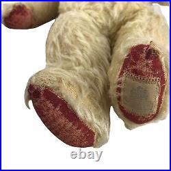 Antique Vintage English Chad Valley Mohair Teddy Bear Articulated Foot Label 14