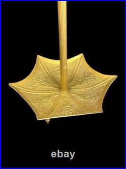 Antique Vintage English Embossed Brass Art Deco Umbrella Cane Stand