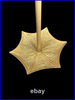 Antique Vintage English Embossed Brass Art Deco Umbrella Cane Stand