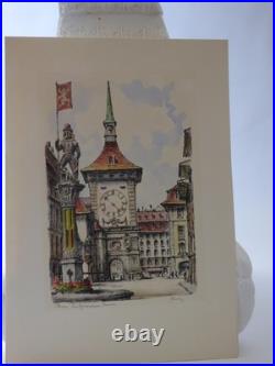 Antique Vintage English Etching On Paper Signed Unframed Antique Vintage English Etching On Paper Signed Unframed