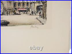 Antique Vintage English Etching On Paper Signed Unframed Antique Vintage English Etching On Paper Signed Unframed