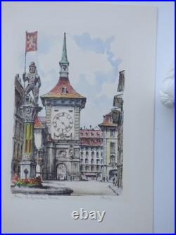 Antique Vintage English Etching On Paper Signed Unframed