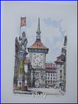 Antique Vintage English Etching On Paper Signed Unframed