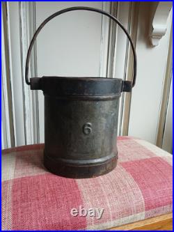 Antique Vintage English Handled Galvanized Metal Well Water Bucket Farm Decor