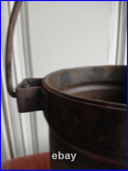 Antique Vintage English Handled Galvanized Metal Well Water Bucket Farm Decor
