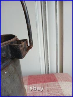 Antique Vintage English Handled Galvanized Metal Well Water Bucket Farm Decor