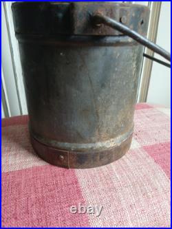 Antique Vintage English Handled Galvanized Metal Well Water Bucket Farm Decor