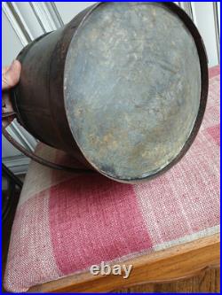 Antique Vintage English Handled Galvanized Metal Well Water Bucket Farm Decor