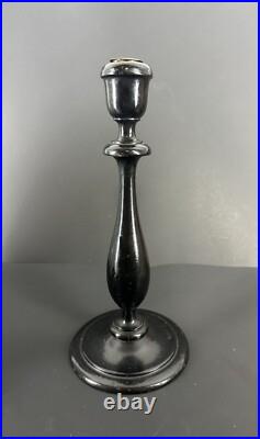 Antique Vintage English Mahogany Art Nouveau Tulip Candlestick