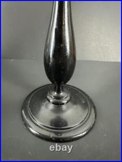 Antique Vintage English Mahogany Art Nouveau Tulip Candlestick