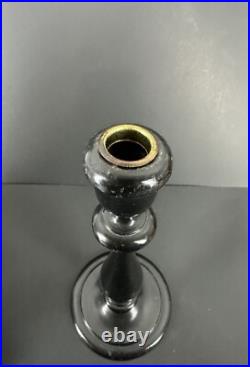 Antique Vintage English Mahogany Art Nouveau Tulip Candlestick